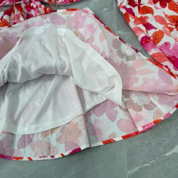 NWOT Women’s Lilly’s Kloset Floral Strapless Long Sleeve Cutout Dress Large - Picture 7 of 16